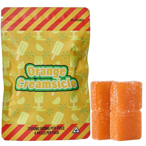 SUPER DOSE GUMMYS – (2000-MG-THC) ORANGE CREAMSICLE