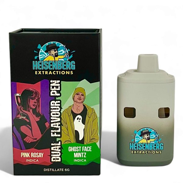 HEISENBERG DUAL CHAMBER VAPE – PINK ROSAY + GHOST FACE MINTZ (3 GRAM + 3 GRAM)