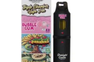 STRAIGHT GOODS TRIPLE CHAMBER VAPE – BUBBLE GUM + APPLES AND BANANA + MELONADE (9 GRAM)