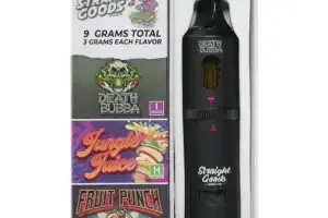 STRAIGHT GOODS TRIPLE CHAMBER VAPE – DEATH BUBBA + FRUIT PUNCH + JUNGLE JUICE (9 GRAM)