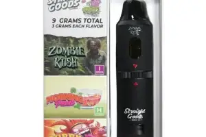 STRAIGHT GOODS TRIPLE CHAMBER VAPE – ZOMBIE KUSH + MORNING PUNCH + BUBBY WILD (9 GRAM)