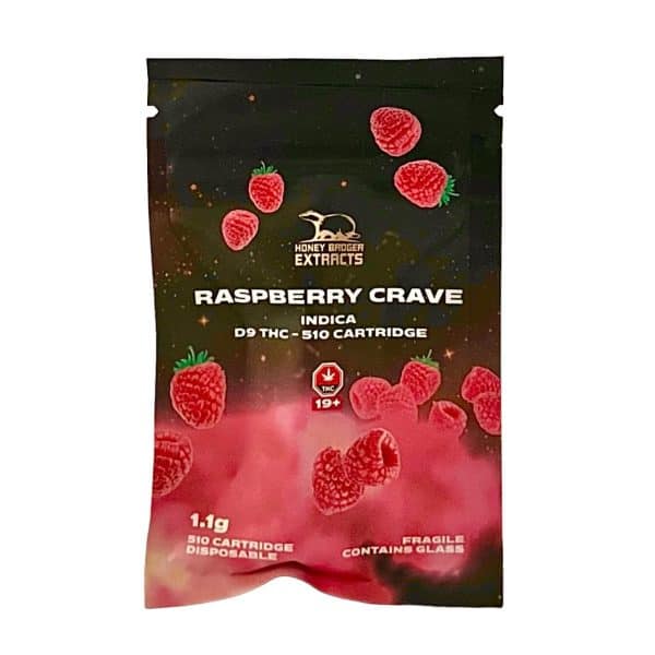 HONEY BADGER VAPE CART – RASPBERRY CRAVE