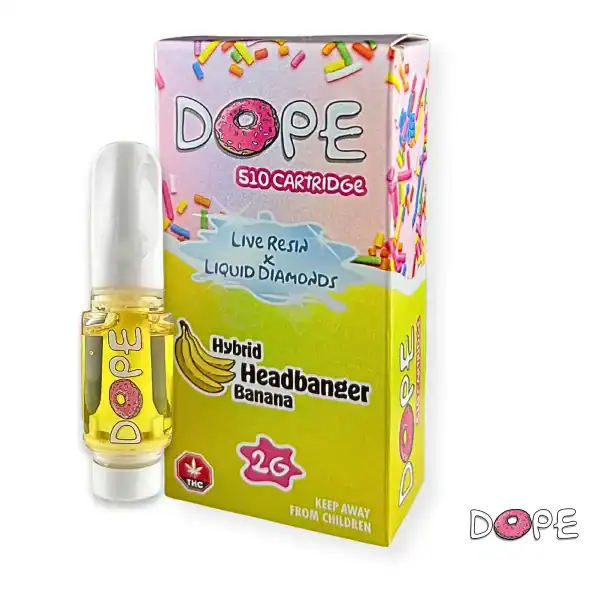 DOPE LIVE RESIN X LIQUID DIAMONDS VAPE CART – HEAD BANGER BANANA (2 GRAM)