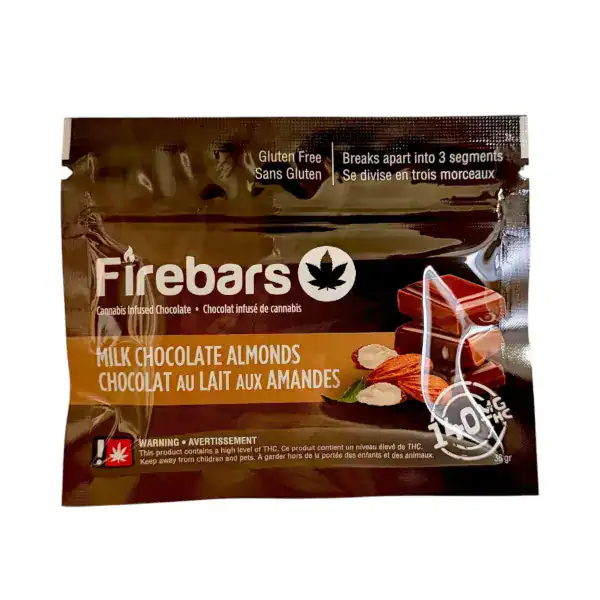 FIRE BARS – (140-MG-THC) MILK CHOCOLATE ALMOND