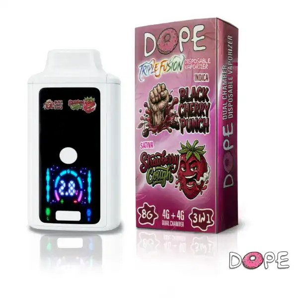 DOPE DISPOSABLE VAPE LIVE RESIN X LIQUID DIAMOND – BLACK CHERRY PUNCH X STRAWBERRY COUGH (8 GRAM)