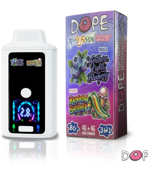 DOPE-Disposable-TRIPLE-FUSION-8g-Northern-Lights-Indica-Blueberry-x-Rainbow-Sherbet-Hybrid-scaled